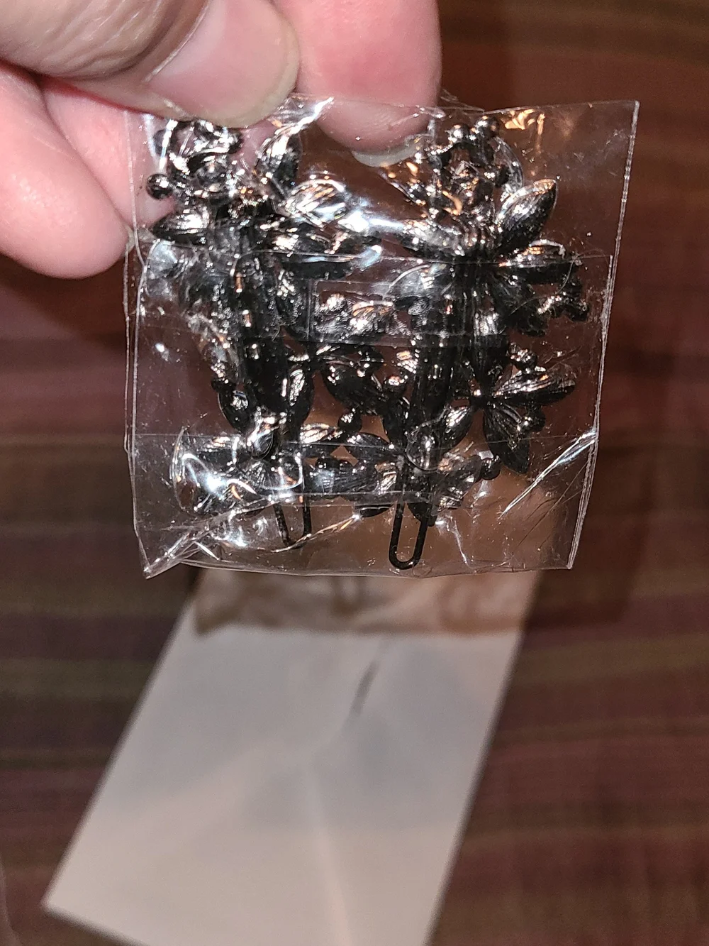 Silver Floral Crystal Hair Clips - Women Accessories